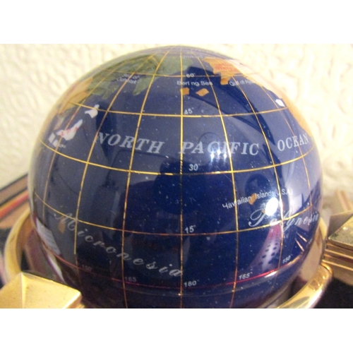 14 - Meridan Gem Set Polished Brass and Gilded Wall Clock Revolving Mechanism as New Original Presentatio... 