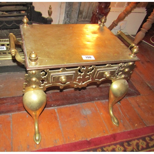 19th Century Gothic Revival Brass Fireside Trivet of Good Size