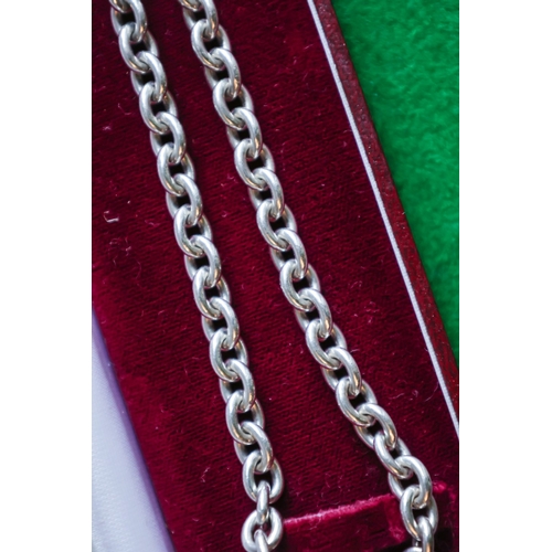 22 - Silver Ladies Necklace with Love Heart and T-Bar Clasp Full Length