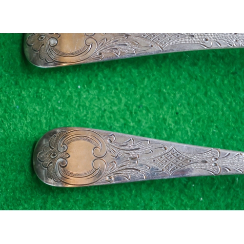 24 - Pair of Antique Silver Berrie Spoons Full Size