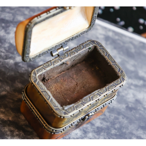 25 - Snuff Box Incised Detailing to Exterior Ormolu Mounts Approximately 6cm Wide x 7cm High