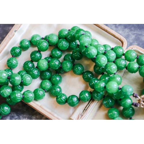 26 - Pearl Set Necklace with Citrine and Gem Stone Clasp Twin Strand