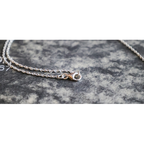 27 - Silver Art Nouveau Pendant Necklace Attractively Detailed Inset with Amber Silver Chain