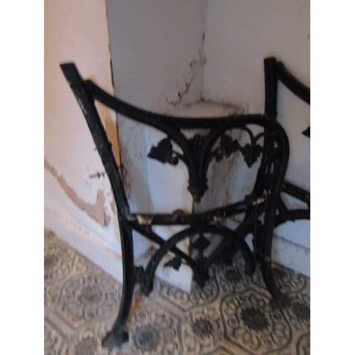 3 - Pair of Antique Cast Iron Garden Bench Ends