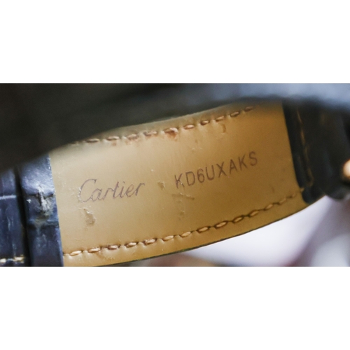 34 - Replica Cartier Louis Wristwatch Full Size Quartz Leather Strap Overall Good Condition