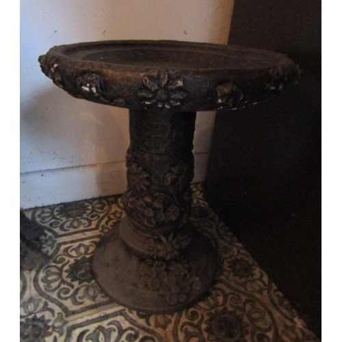 4 - Composite Stone Garden or Patio Bird Bath Approximately 24 Inches High x 20 Inches Diameter