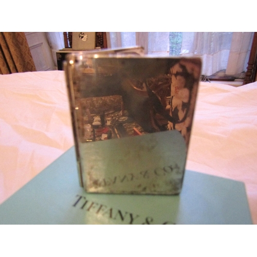 40 - Tiffany Silver Double Photograph Holder Hinge Form Approximately 6cm High Tiffany Box Present