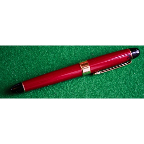 44 - Platinum Fountain Pen Enamel Decorated Gold Filled