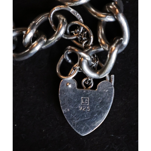 45 - Silver Ladies Bracelet Padlock Clasp Interlinking Form