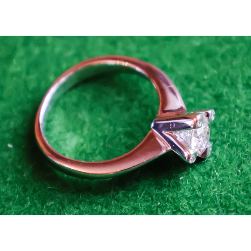 48 - Diamond Solitaire Ring Mounted on Eighteen Carat Yellow Gold Band Good Scintillation Band Size L