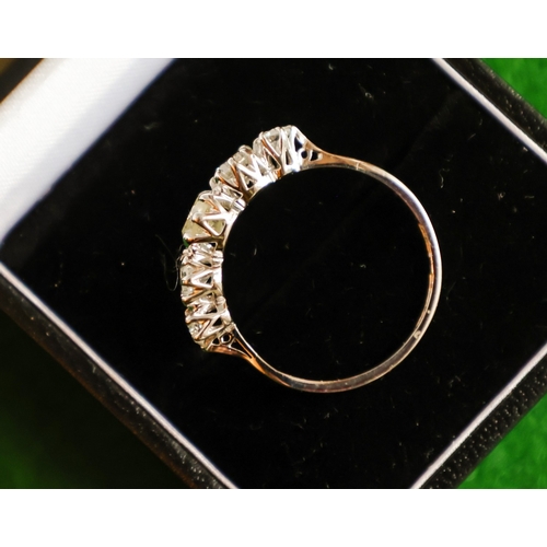 55 - Five Stone Diamond Ring Mounted on Eighteen Carat Yellow Gold Band Size Q