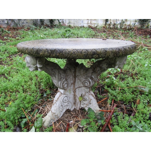 6 - Composite Stone Garden Table Circular Form Approximately 32 Inches Diameter