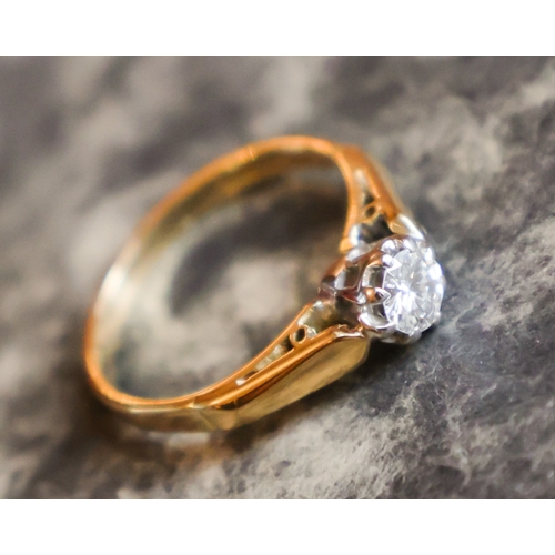 61 - Diamond Solitaire Ring Mounted on Eighteen Carat Gold Band Size L