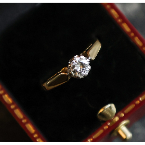 61 - Diamond Solitaire Ring Mounted on Eighteen Carat Gold Band Size L
