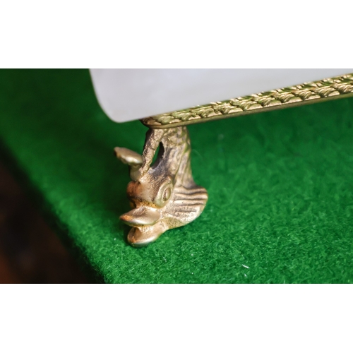 65 - Antique Ormolu Mounted Carved Quartz Ladies Jewellery Box Shaped Supports Approximately 20cm Wide