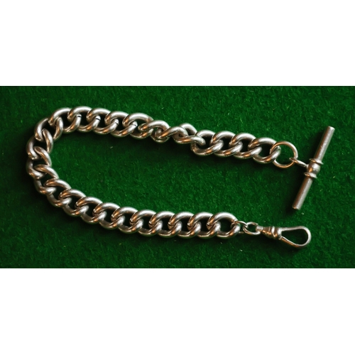 67 - Silver Ladies T-Bar Clasp Bracelet