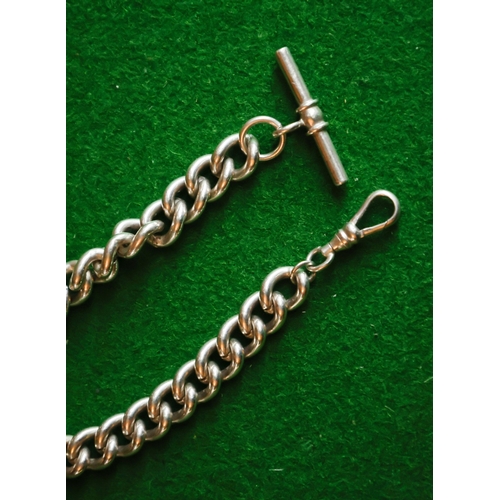67 - Silver Ladies T-Bar Clasp Bracelet