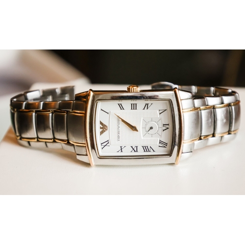 68 - Emporio Armani Gents Wristwatch Gold and Steel Dial