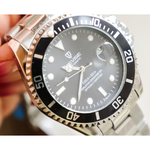 70 - Tevise Gentleman's Water Resistant Steel Case Chronometer Sports Watch One Hundred Foot Water Resist... 