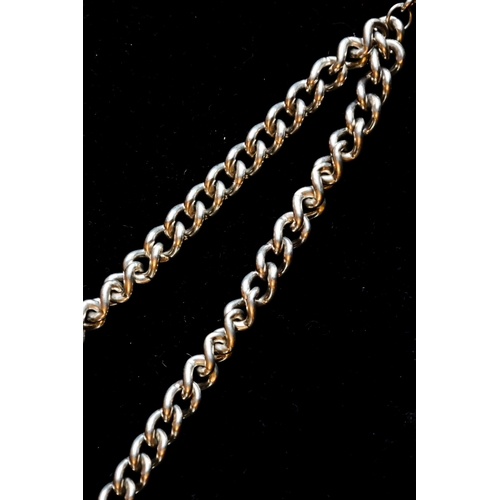71 - Ladies Silver T-Bar Clasp Curb Link Necklace Full Length