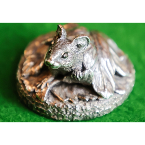 76 - Silver Field Mouse Table Piece 4cm Diameter