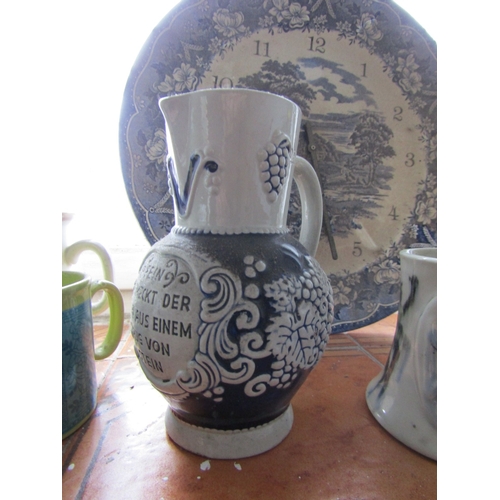 Shelf of Various Porcelain Items and Others Including Willow Pattern ...