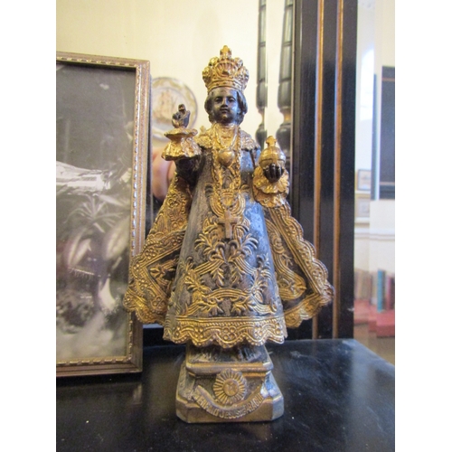 84 - Gilded Bronze Statue with Framed Photograph of Mona Baptiste (1926-1973) Statue Approximately 5 Inch... 