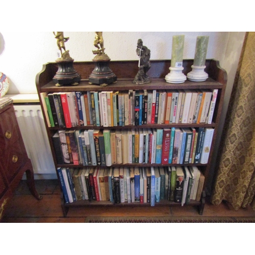 87 - Antique Three Shelf Open Form Floor Bookcase 3ft 6 Inches Wide Approximately