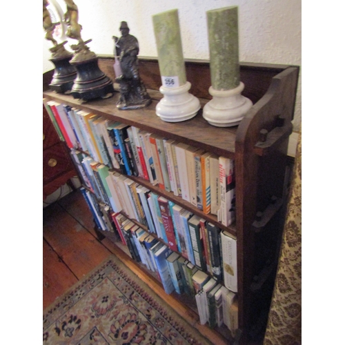 87 - Antique Three Shelf Open Form Floor Bookcase 3ft 6 Inches Wide Approximately