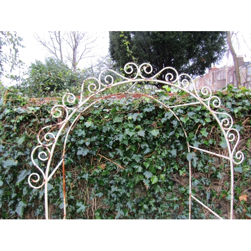 9 - Vintage Wrought Metal Rose Bust Trellis Approximately 6ft 4 Inches High