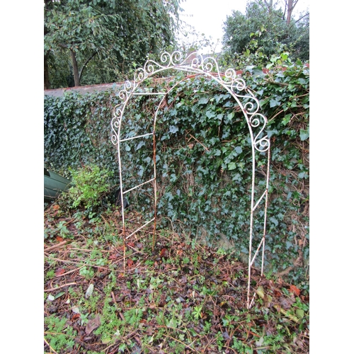 9 - Vintage Wrought Metal Rose Bust Trellis Approximately 6ft 4 Inches High