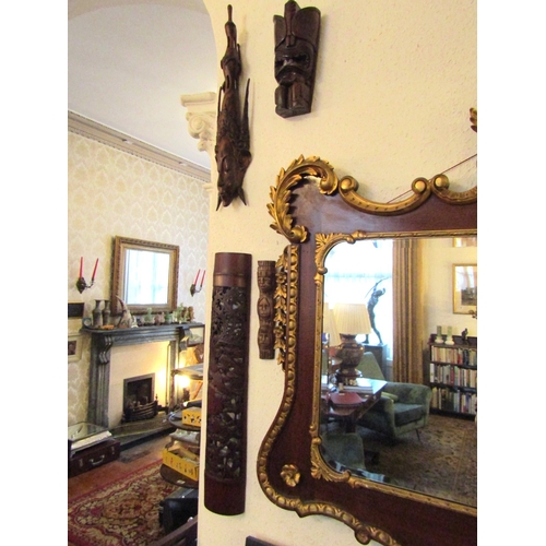 90 - Four Tribal Wall Mounted Carvings Tallest 22 Inches High