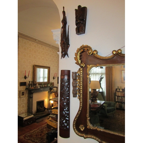 90 - Four Tribal Wall Mounted Carvings Tallest 22 Inches High