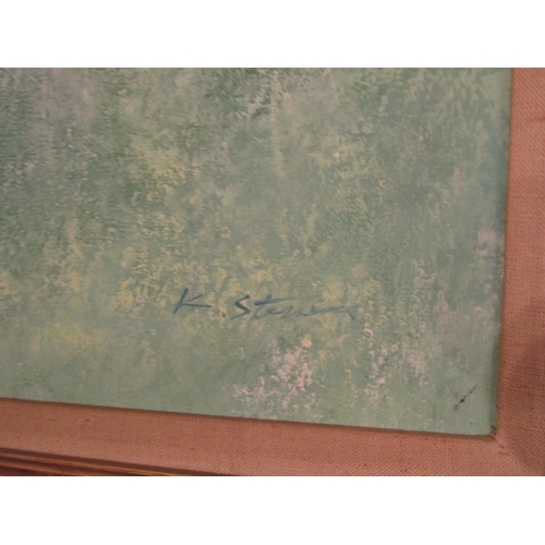 97 - Vintage School Mother and Child Oil on Board Approximately 40 Inches High x 30 Inches Wide