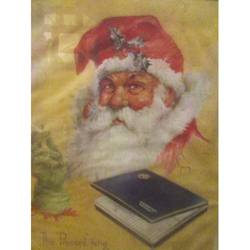 119 - Old Player's Please Christmas Cigarette Advertisement Original Frame Approximately 16 Inches High