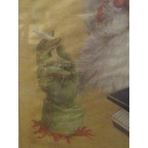 119 - Old Player's Please Christmas Cigarette Advertisement Original Frame Approximately 16 Inches High