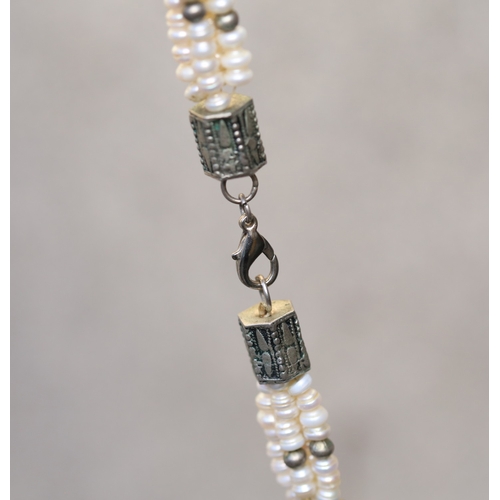 102 - Cultured Pearl Wrap Around Form Necklace of Good Length