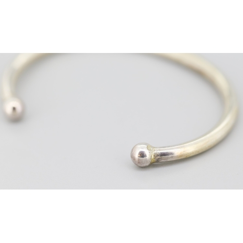 108 - Sterling Silver Torc Cuff Bracelet Inner Width 6cm