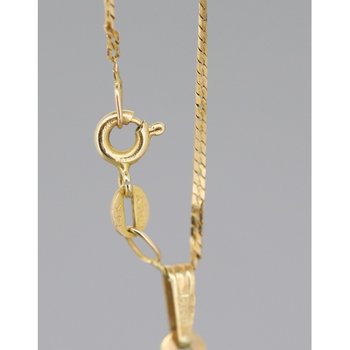 109 - 9 Carat Yellow Gold Crucifix Pendant 4cm Set on 9 Carat Yellow Gold Chain 42cm Long