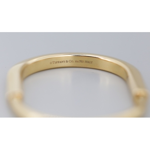 11 - Tiffany & Co 18 Carat Yellow Gold Tiffany Lock Bangle Inner Width 5.5cm with Original Presentation C... 