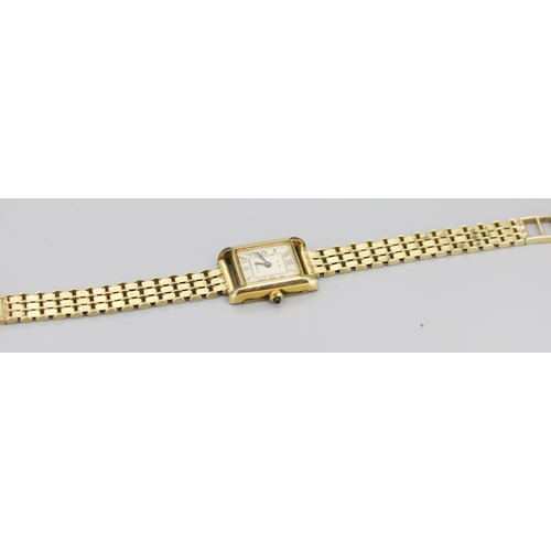 110 - 18 Carat Gold Electroplated NM Ladies Quartz Wristwatch Roman Numerals
