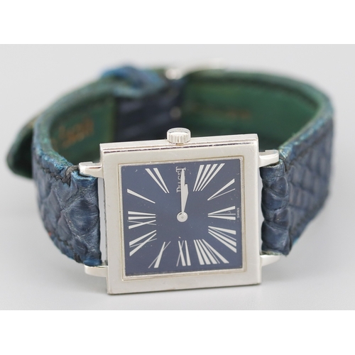 116 - Piaget Altiplano 18 Carat White Gold Cased Swiss Made Gentleman's Wristwatch Roman Numerals Navy Dia... 