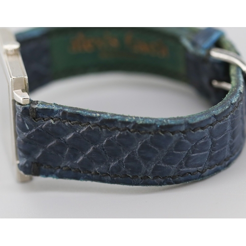 116 - Piaget Altiplano 18 Carat White Gold Cased Swiss Made Gentleman's Wristwatch Roman Numerals Navy Dia... 