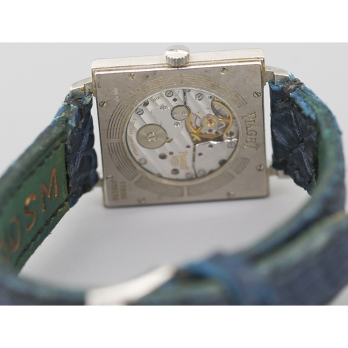 116 - Piaget Altiplano 18 Carat White Gold Cased Swiss Made Gentleman's Wristwatch Roman Numerals Navy Dia... 