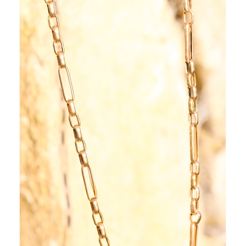 17 - 9 Carat Yellow Gold Figaro Belcher Link Chain Necklace 54cm Long