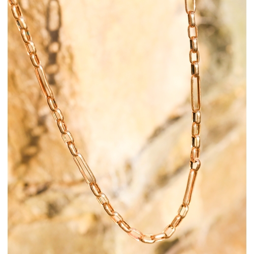 17 - 9 Carat Yellow Gold Figaro Belcher Link Chain Necklace 54cm Long