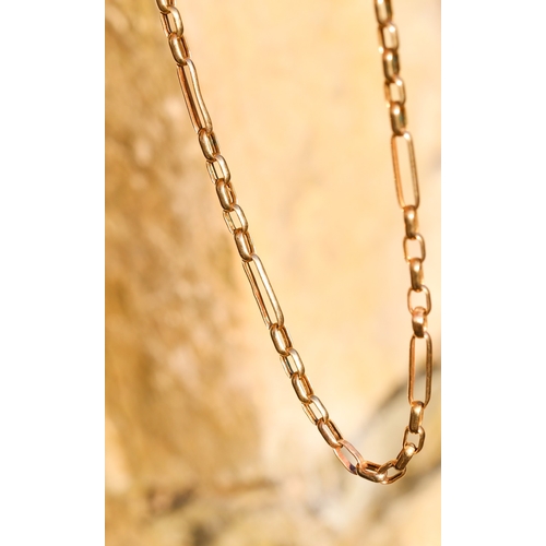 17 - 9 Carat Yellow Gold Figaro Belcher Link Chain Necklace 54cm Long