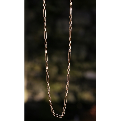 17 - 9 Carat Yellow Gold Figaro Belcher Link Chain Necklace 54cm Long