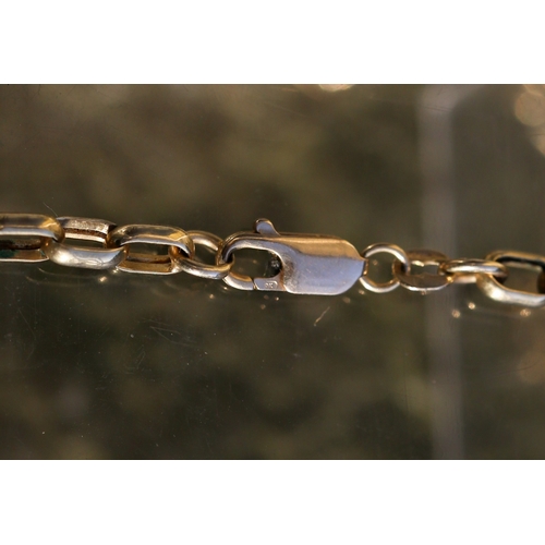 17 - 9 Carat Yellow Gold Figaro Belcher Link Chain Necklace 54cm Long