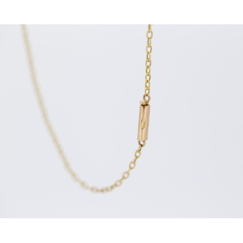 242 - Agate Five Stone Necklace Set on 9 Carat Yellow Gold 50cm Long